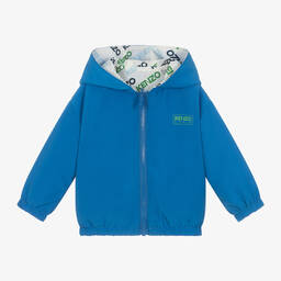 كينزو كيدز-جاكيت هودي بوجهين لون أزرق للأطفال | Childrensalon Outlet