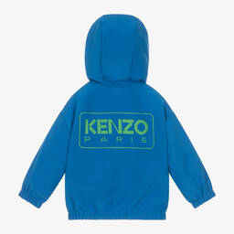 كينزو كيدز-جاكيت هودي بوجهين لون أزرق للأطفال | Childrensalon Outlet