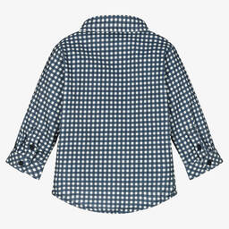 KENZO KIDS-Boys Blue Check Corduroy Shirt | Childrensalon Outlet