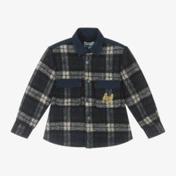 KENZO KIDS-Boys Blue Checked Overshirt | Childrensalon Outlet
