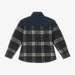 KENZO KIDS-Boys Blue Checked Overshirt | Childrensalon Outlet