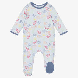 KENZO KIDS-Boys Blue Cotton Animal Babysuit Set | Childrensalon Outlet