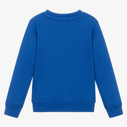 كينزو كيدز-سويتشيرت قطن جيرسي لون أزرق للأولاد | Childrensalon Outlet