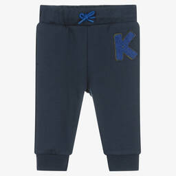 KENZO KIDS-Boys Blue Cotton Joggers | Childrensalon Outlet