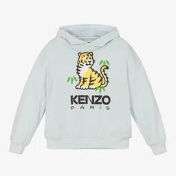 KENZO KIDS-Boys Blue Cotton KOTORA Print Hoodie | Childrensalon Outlet