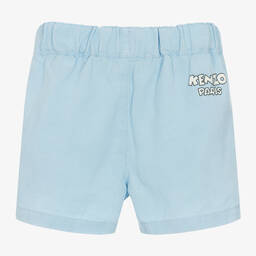 كينزو كيدز-شورت مزيج قطن وكتان لون أزرق فاتح للأولاد | Childrensalon Outlet