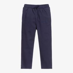 KENZO KIDS-Синие хлопковые брюки для мальчиков | Childrensalon Outlet
