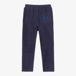 KENZO KIDS-Синие хлопковые брюки для мальчиков | Childrensalon Outlet