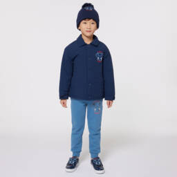 KENZO KIDS-بنطلون رياضي مزيج قطن لون أزرق للأولاد | Childrensalon Outlet