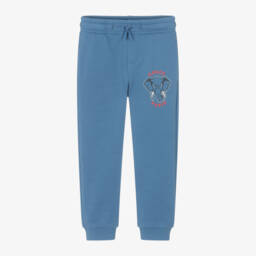 KENZO KIDS-بنطلون رياضي مزيج قطن لون أزرق للأولاد | Childrensalon Outlet