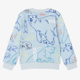 كينزو كيدز-سويتشيرت أطفال ولادي قطن لون أزرق | Childrensalon Outlet