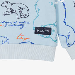 كينزو كيدز-سويتشيرت أطفال ولادي قطن لون أزرق | Childrensalon Outlet