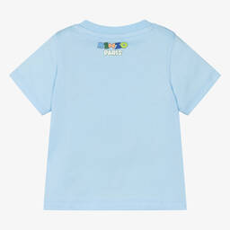 كينزو كيدز-تيشيرت قطن عضوي لون أزرق فاتح للأولاد | Childrensalon Outlet