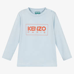 KENZO KIDS-Boys Blue Organic Cotton Top | Childrensalon Outlet