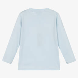 KENZO KIDS-Boys Blue Organic Cotton Top | Childrensalon Outlet
