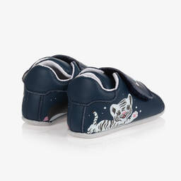 كينزو كيدز-حذاء جلد لون كحلي لمرحلة قبل المشي | Childrensalon Outlet