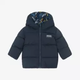 KENZO KIDS-معطف بافر أطفال ولادي بوجهين لون كحلي | Childrensalon Outlet