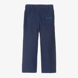 KENZO KIDS-Boys Blue Striped Seersucker Trousers | Childrensalon Outlet