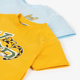 كينزو كيدز-تيشيرت أطفال ولادي قطن عضوي لون أصفر وأزرق(عدد 2 ) | Childrensalon Outlet