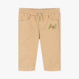 KENZO KIDS-Boys Cotton Twill Beige Trousers | Childrensalon Outlet