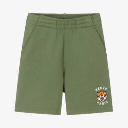 KENZO KIDS-Boys Emerald Tiger Logo Shorts | Childrensalon Outlet