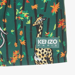 KENZO KIDS-Boys Green Bamboo Tiger Swim Shorts | Childrensalon Outlet
