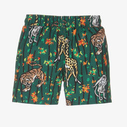 KENZO KIDS-Boys Green Bamboo Tiger Swim Shorts | Childrensalon Outlet