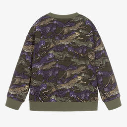 KENZO KIDS-Boys Green Cheetah Sweatshirt | Childrensalon Outlet
