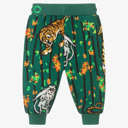 KENZO KIDS-Зеленые хлопковые джоггеры с бамбуковым принтом | Childrensalon Outlet