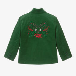 KENZO KIDS-Зеленый новогодний блейзер для мальчиков | Childrensalon Outlet