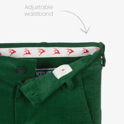 KENZO KIDS-Boys Green Festive Cotton Trousers | Childrensalon Outlet