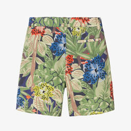 KENZO KIDS-Зеленые хлопковые шорты-бермуды | Childrensalon Outlet