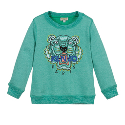KENZO KIDS-Boys Green Tiger Sweatshirt | Childrensalon Outlet