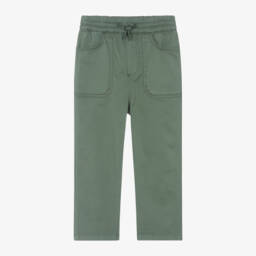 KENZO KIDS-Boys Green Twill Trousers | Childrensalon Outlet