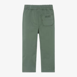 KENZO KIDS-Boys Green Twill Trousers | Childrensalon Outlet