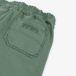 KENZO KIDS-Boys Green Twill Trousers | Childrensalon Outlet