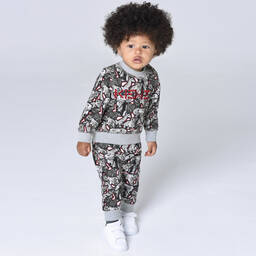 KENZO KIDS-Серые хлопковые джоггеры для мальчиков | Childrensalon Outlet