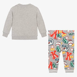 KENZO KIDS-Boys Grey Cotton Varsity Tiger Tracksuit | Childrensalon Outlet