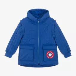 KENZO KIDS-جاكيت هودي لون أزرق للأولاد | Childrensalon Outlet