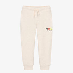 KENZO KIDS-Boys Ivory Cotton Logo Joggers | Childrensalon Outlet