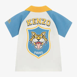 KENZO KIDS-Boys Ivory Cotton Tiger Polo Shirt | Childrensalon Outlet