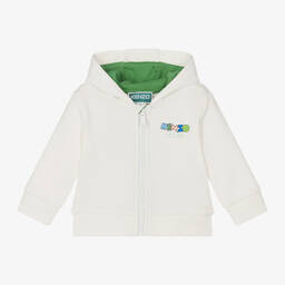 KENZO KIDS-Boys Ivory Cotton Zip-Up Hoodie | Childrensalon Outlet