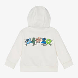 KENZO KIDS-Boys Ivory Cotton Zip-Up Hoodie | Childrensalon Outlet