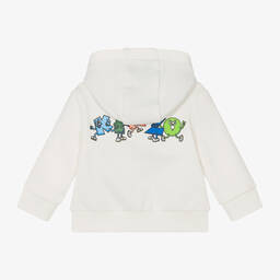 KENZO KIDS-Boys Ivory Cotton Zip-Up Hoodie | Childrensalon Outlet