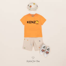 KENZO KIDS-Boys Ivory Fruit Emblem Cap | Childrensalon Outlet