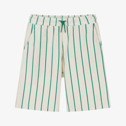 KENZO KIDS-Boys Ivory & Green Logo Bermudas | Childrensalon Outlet
