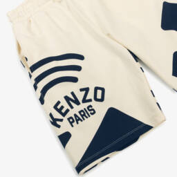KENZO KIDS-Boys Ivory Wave Pattern Shorts | Childrensalon Outlet