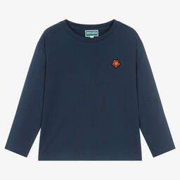KENZO KIDS-Boys Navy Blue Cotton Boke Top | Childrensalon Outlet