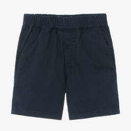 KENZO KIDS-Boys Navy Blue Cotton Twill Shorts | Childrensalon Outlet