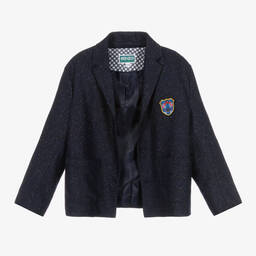 KENZO KIDS-Boys Navy Blue Speckled Blazer | Childrensalon Outlet